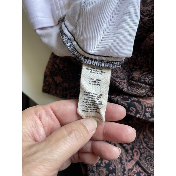 Soft Surroundings Paisley Pants Size XS Superla Stretch Pull-On Straight Leg - Picture 12 of 12